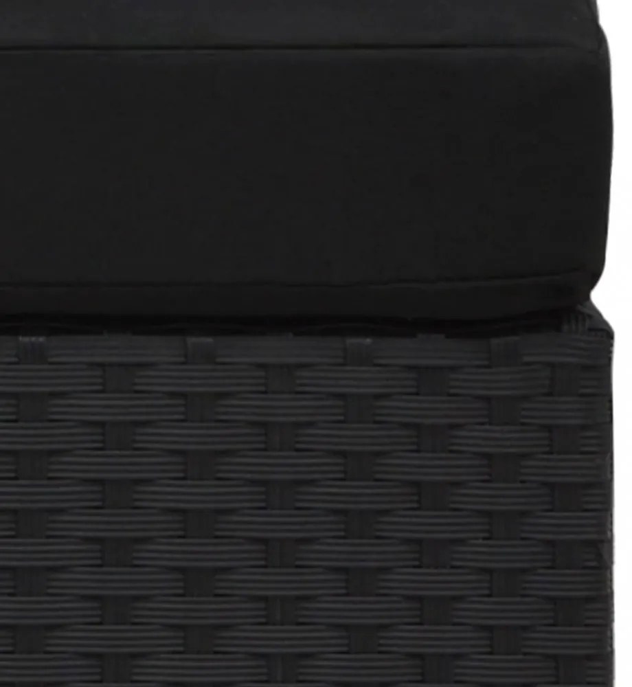 vidaXL 2 személyes fekete elemes polyrattan kanapé