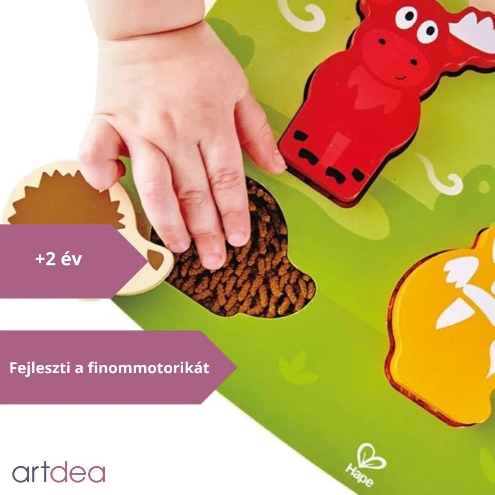 HAPE Tapintós Puzzle Erdei Állatok - 24 hó+