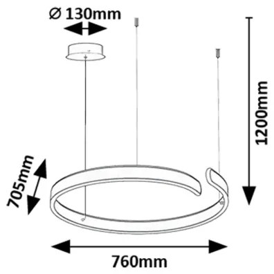 Rabalux 72115 SILNORA LED csillár 45W 230V 3000/4000/6500K