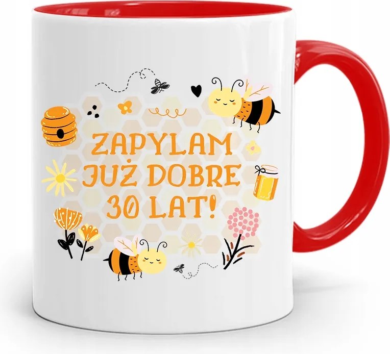 Születésnapra 30 30. 30-as Bögre Piros Ajándék fényképes nyomattal