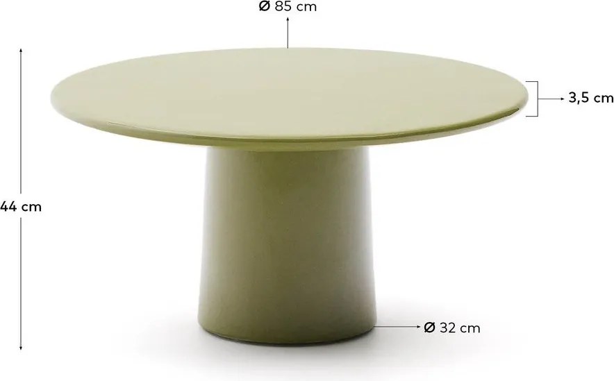 Beton kerek kerti dohányzóasztal ø 85 cm Albanella – Kave Home