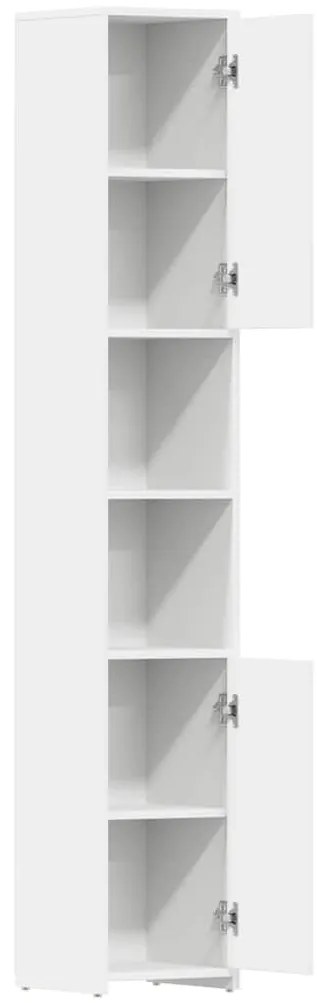 Fehér szerelt fa fürdőszobaszekrény 30 x 30 x 183,5 cm