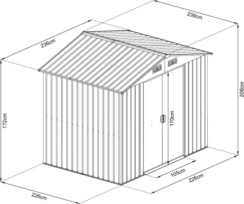 Avenberg Kerti ház szerszámokra 2.4 x 2.4 m ZÖLD SD-X0808-H170