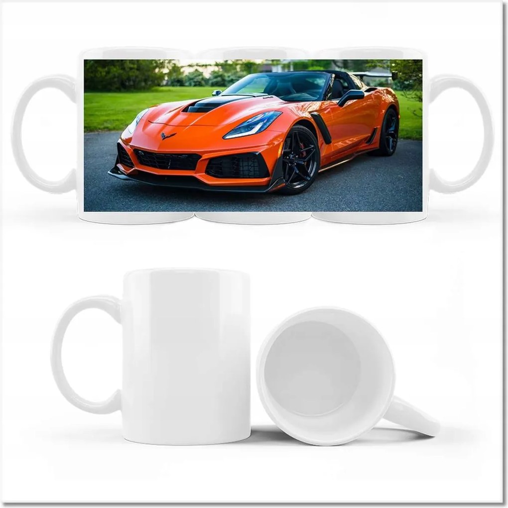 Nyomott mintás bögre Narancssárga Autó