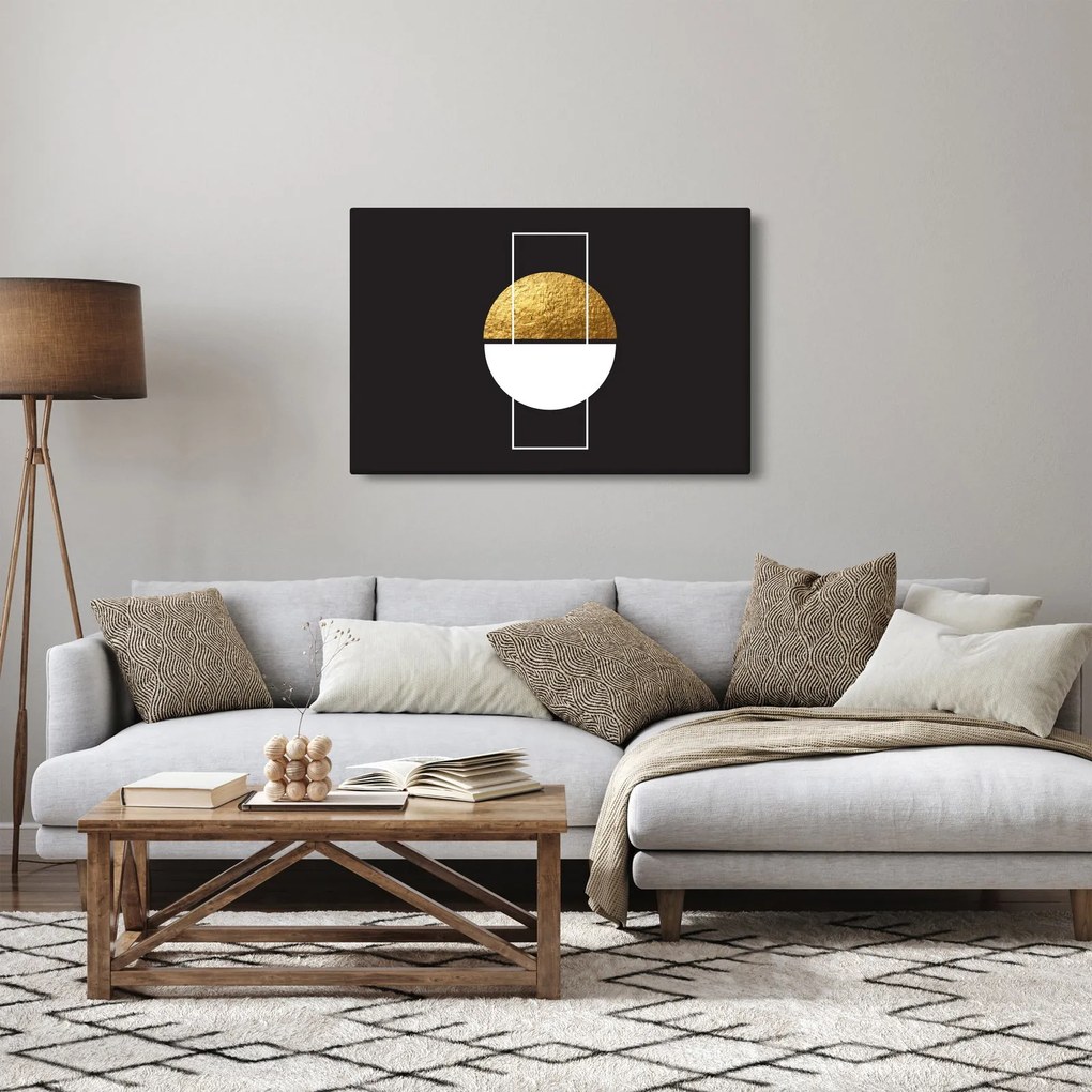 Kép - Absztrakció arany és fekete N⁰1 (90x60 cm)
