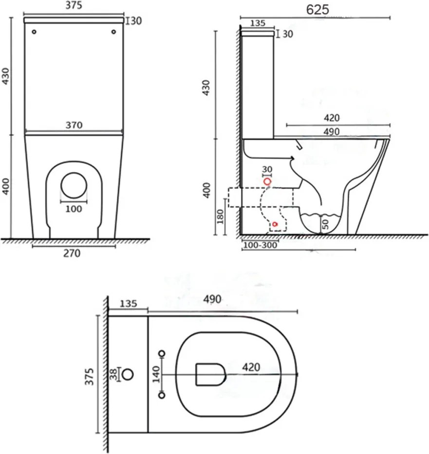 Paulo rimless WC kombi alsó/hátsó kifolyással soft close ülőkével