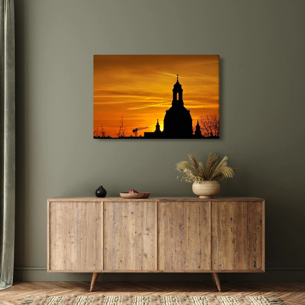 Templom a naplementében képe (90x60 cm)