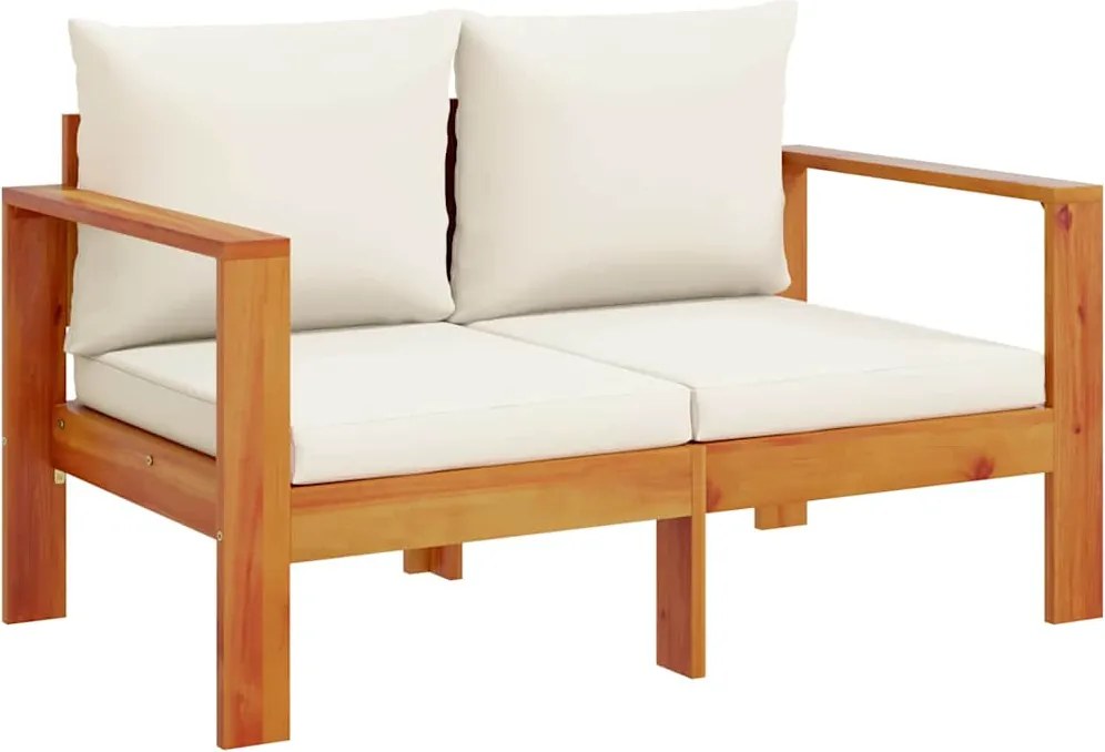 vidaXL 2 személyes tömör akácfa kerti kanapé párnával