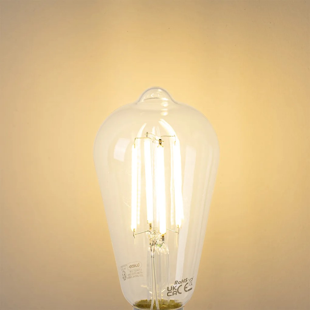 5 darabos E27 LED izzó szett ST64 átlátszó 2,2W 470 lm 2700K