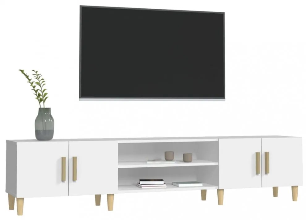 fehér szerelt fa TV-szekrény 180 x 31,5 x 40 cm