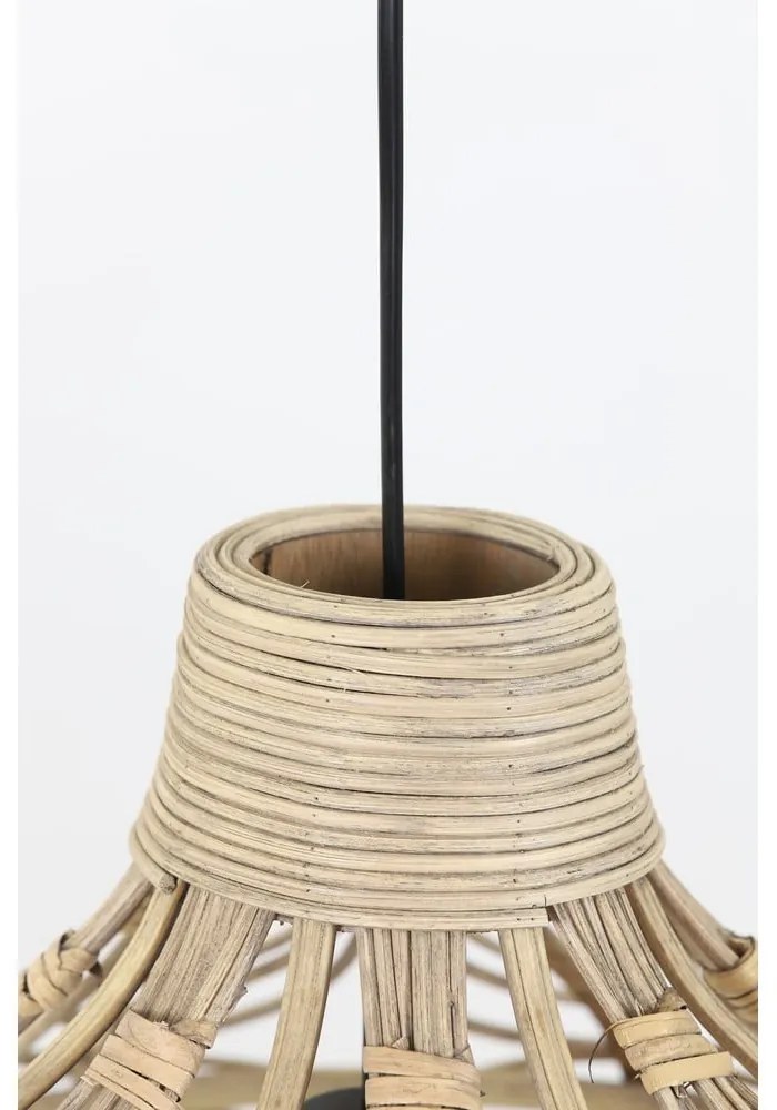 Natúr színű mennyezeti lámpa rattan búrával ø 42 cm Pocita – Light & Living