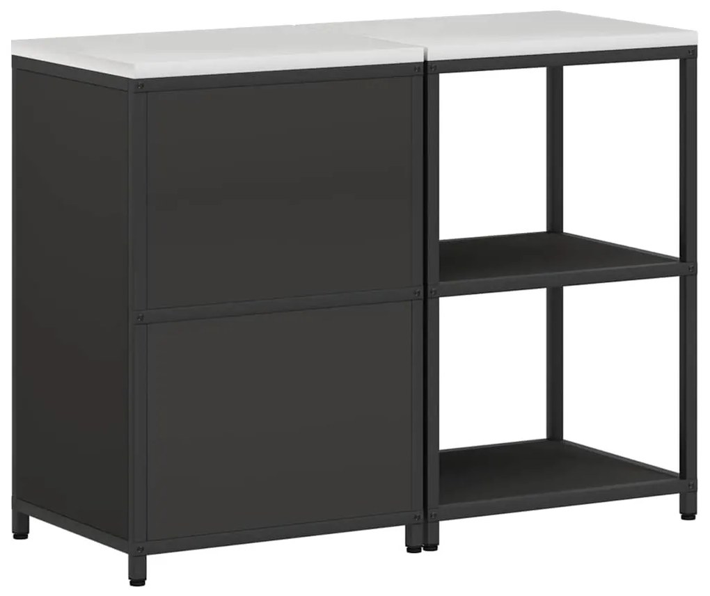 Konyhai Tároló Készlet polcokkal 2 pcs Fekete 120 x 50 x 92 cm