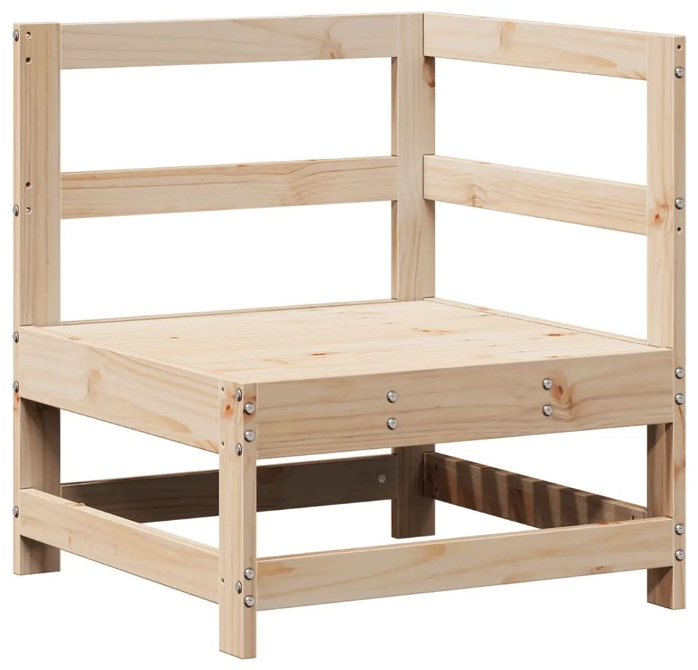 3 részes tömör fenyőfa kerti kanapészett