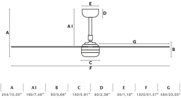 FARO 33814WT - Mennyezeti ventilátor PUNT M fehér átm. 132 cm WT + távirányítás