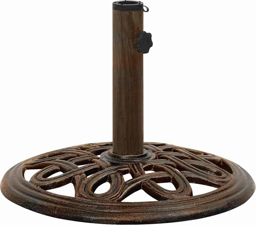 vidaXL bronzszínű öntöttvas napernyőtalp 40 x 40 x 32 cm