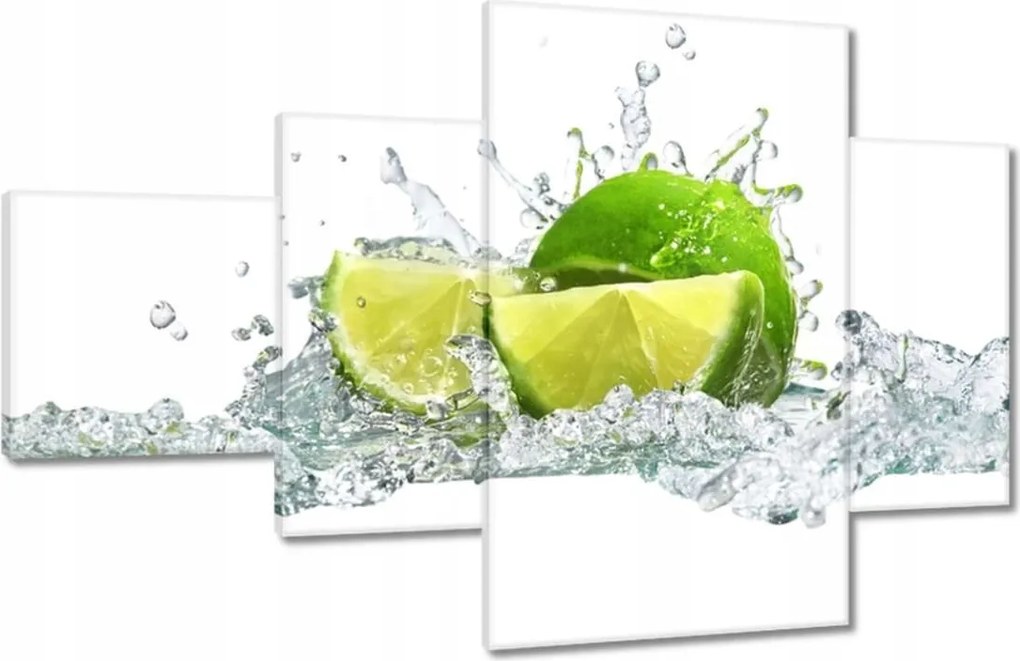 Vászonkép 130x80 Lime fröccsenő víz