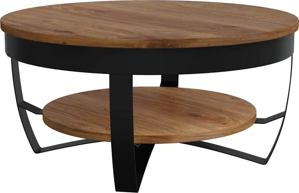 vidaXL tömör akácfa dohányzóasztal 65 x 65 x 32 cm