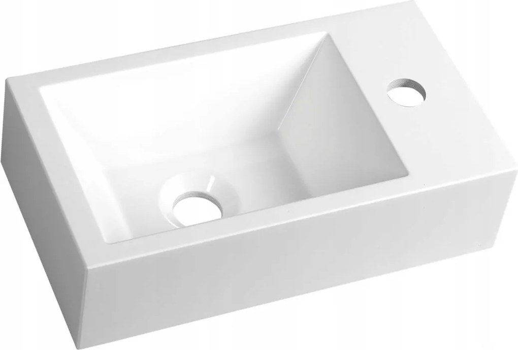 Amarok mosdókagyló 40x11x22cm, fehér, jobbos