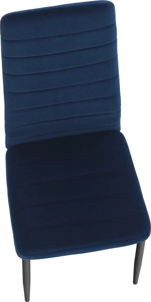 Szék, kék Velvet szövet/fekete fém, COLETA NOVA