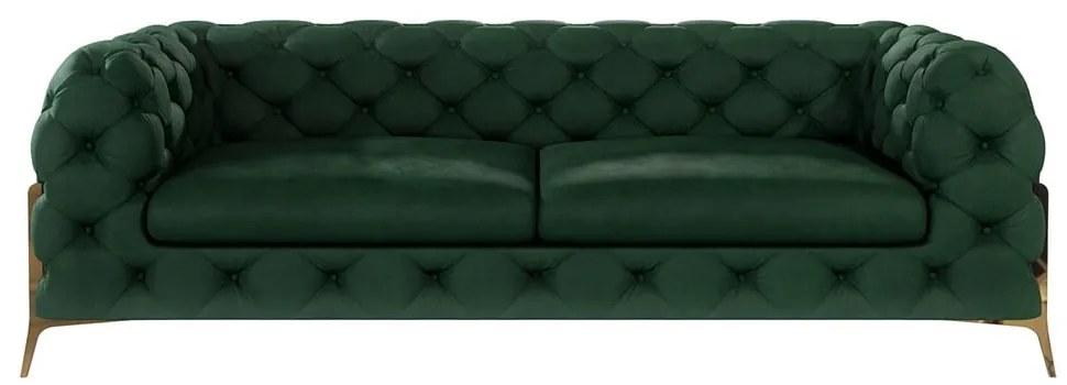 Sötétzöld bársony kanapé 225 cm Chelsea Bis – Ropez