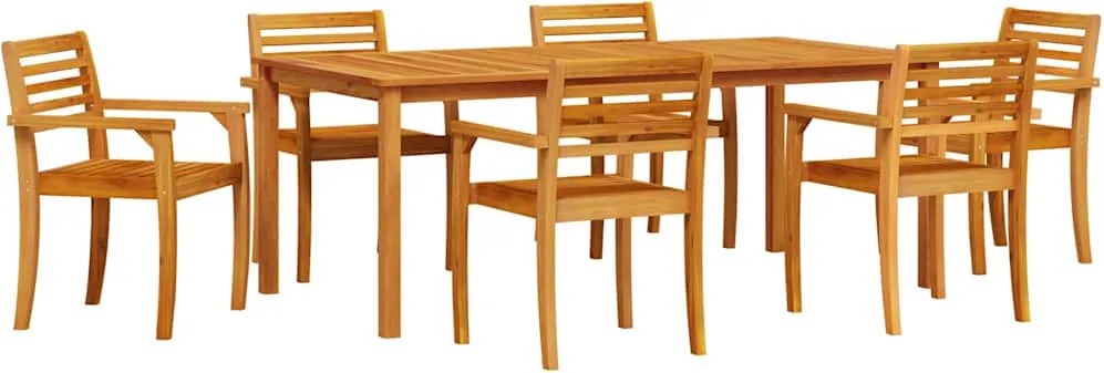 vidaXL Kert étkező szett 9 pcs Barna Tömör Akácfa