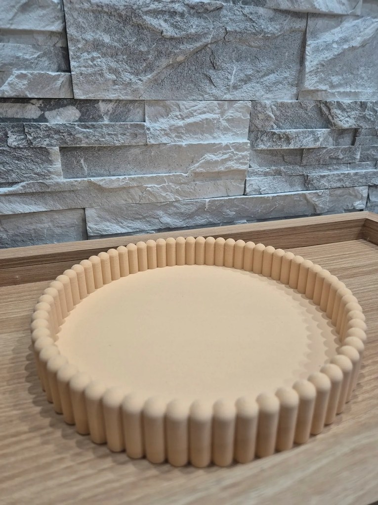 Dekorációs tálca kerek 21 cm 3D nyomtatás Boho gyertyatartó tálca