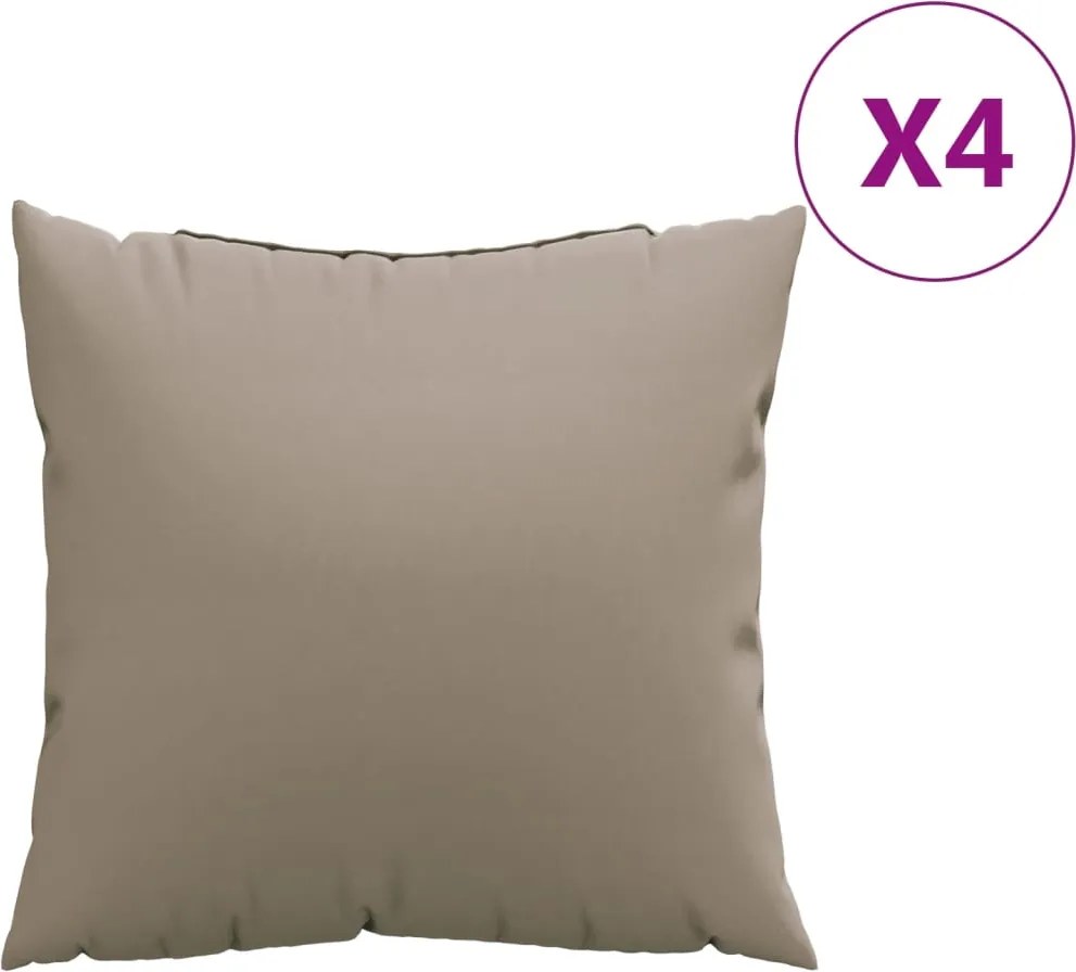 vidaXL 4 db tópszínű szövet kanapépárna 60 x 60 cm