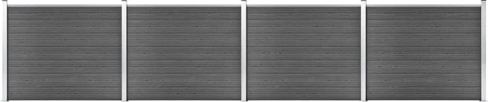 vidaXL fekete WPC kerítéspanelszett 699 x 146 cm