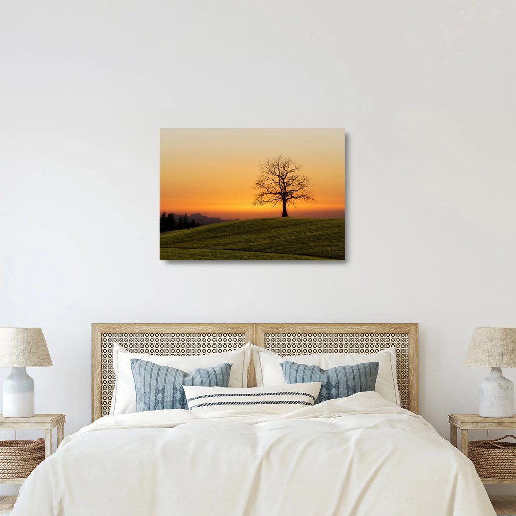 Naplemente a réten képe (üvegen) (70x50 cm)