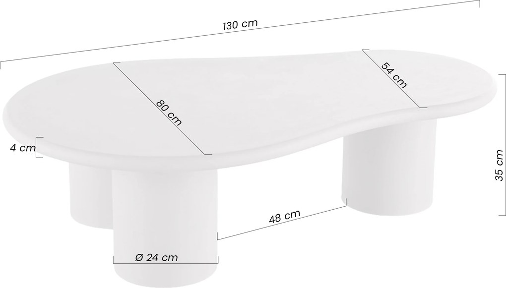 Gisela nappali dohányzóasztal 130 cm - bézs