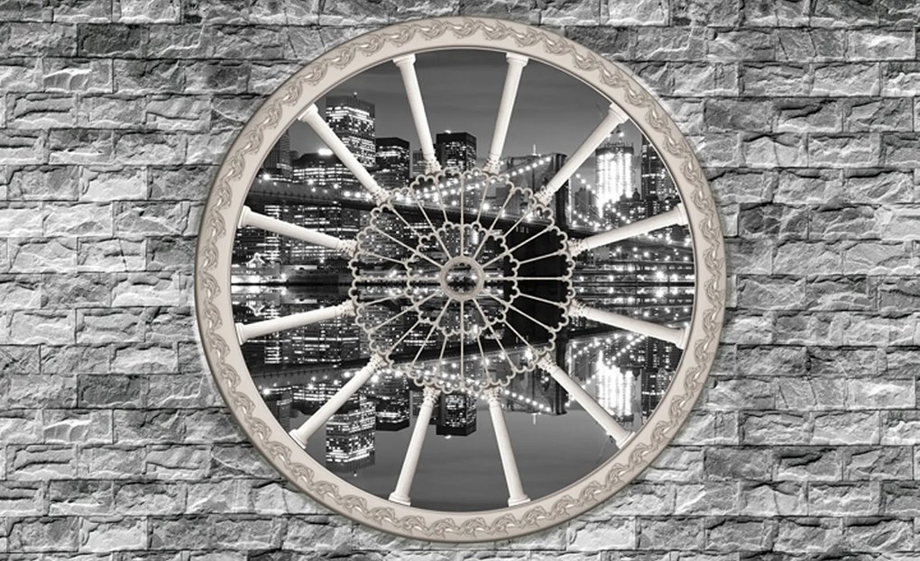 Fotótapéta Éjszakai Modern Megalopolis Kilátás az ablakból vinil 368x254 +ragasztó