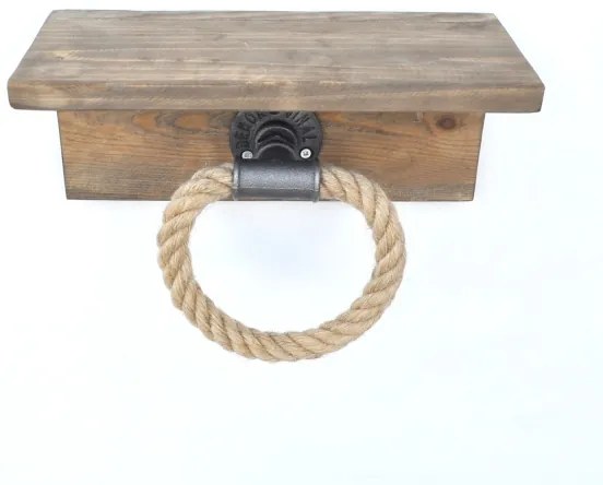 Törölközőtartó polccal BORURAF 14x30 cm fenyő