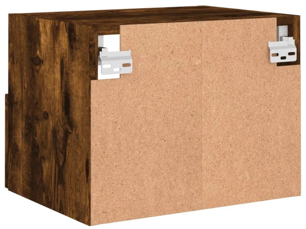 2 db füstös tölgy színű szerelt fa fali TV-szekrény 40x30x30 cm
