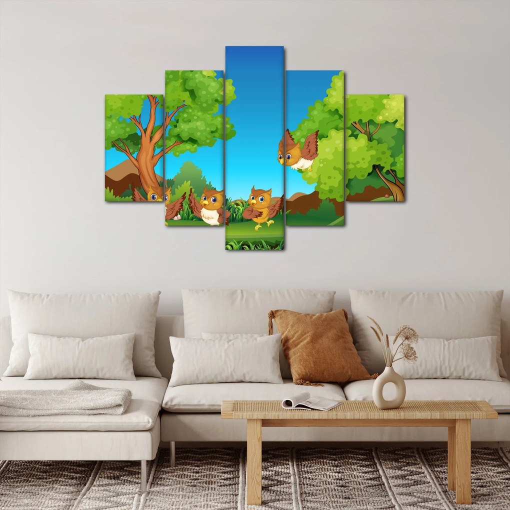 Kép - vidám baglyok (150x105 cm)