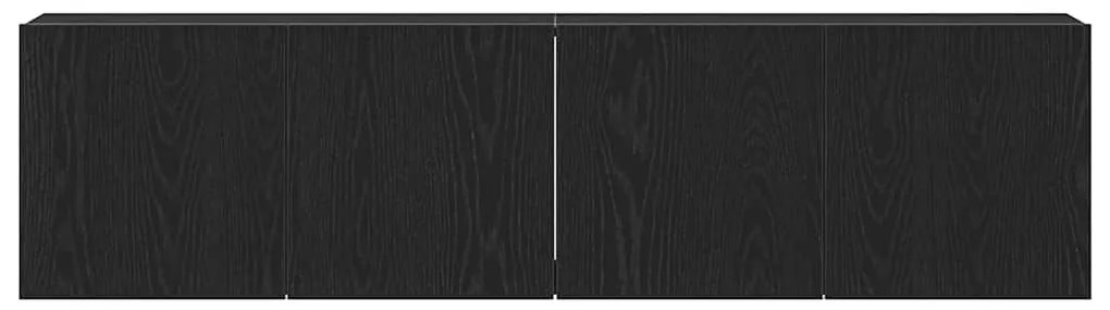 2 db fekete tölgyfa TV-szekrény 160 x 30 x 41 cm