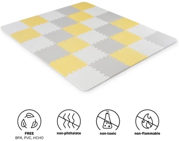 KINDERKRAFT LUNO 30 db szürke/sárga hab puzzle játék