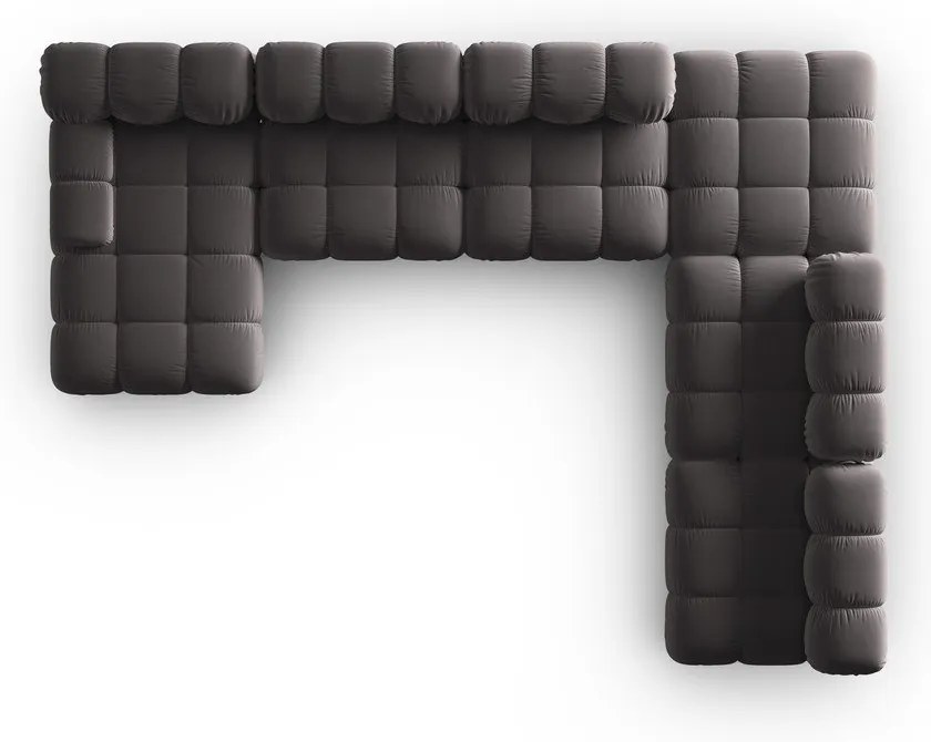 Sötétszürke bársony kanapé 379 cm Bellis – Micadoni Home