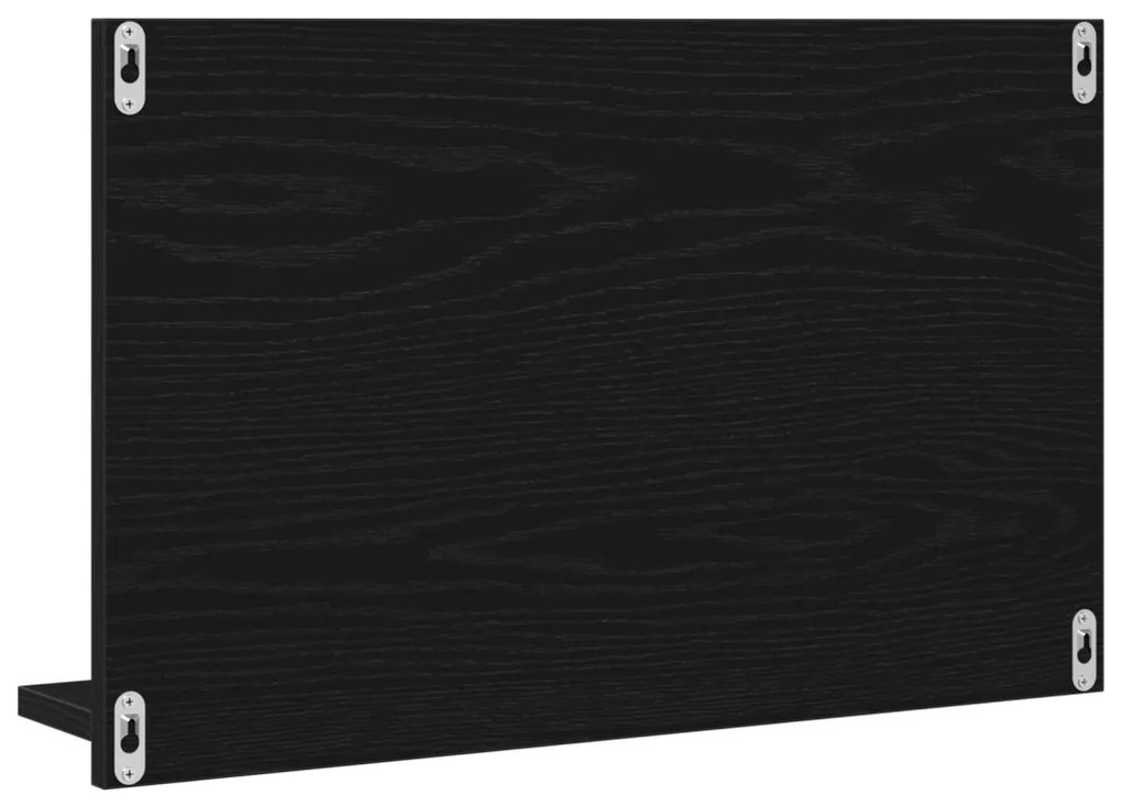 Fekete tölgy fürdőszoba tükör 60x10,5x37 cm Műanyag