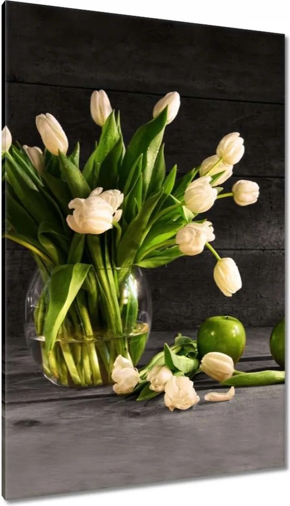 Vászonkép 80x120 Tulipánok vázában