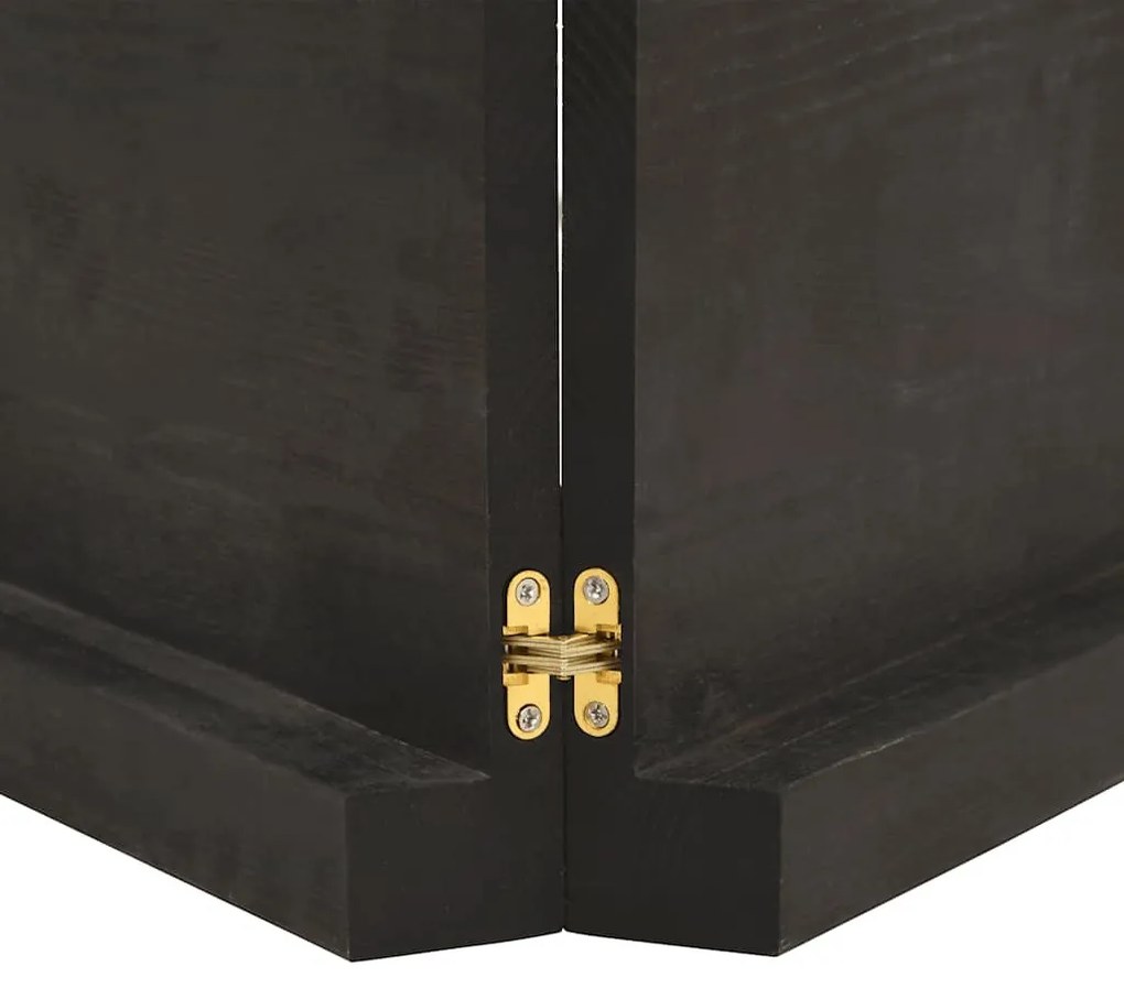 sötétbarna kezelt tömör fa fürdőszobai pult 200x50x(2-6) cm