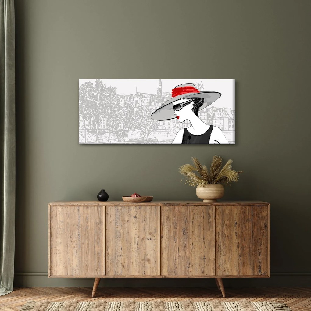 Kép - hölgy a városban (120x50 cm)