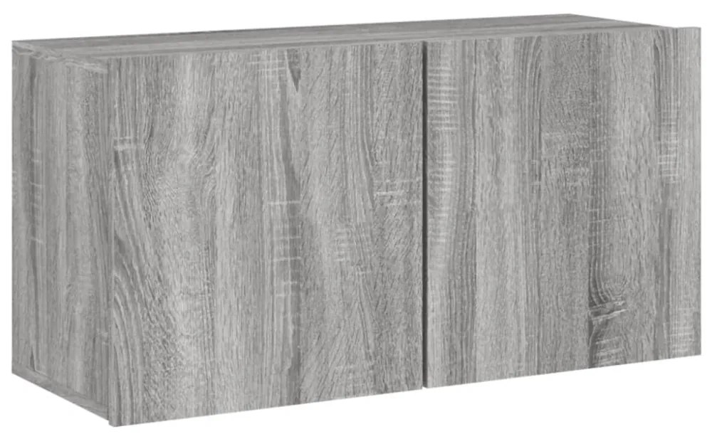 szürke sonoma színű falra szerelhető TV-szekrény 80 x 30 x 41cm