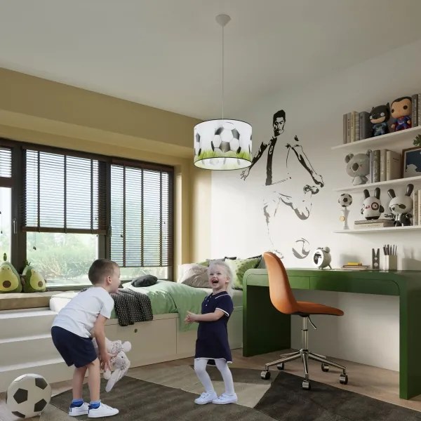 Sollux SL.1429 - Gyerek csillár zsinóron FOOTBALL 1xE27/15W/230V átm. 40 cm