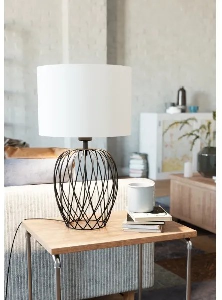 Eglo 43652 - Asztali lámpa NIMLET 1xE27/40W/230V fehér