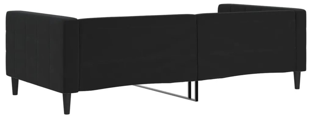 fekete bársony kanapéágy 100 x 200 cm