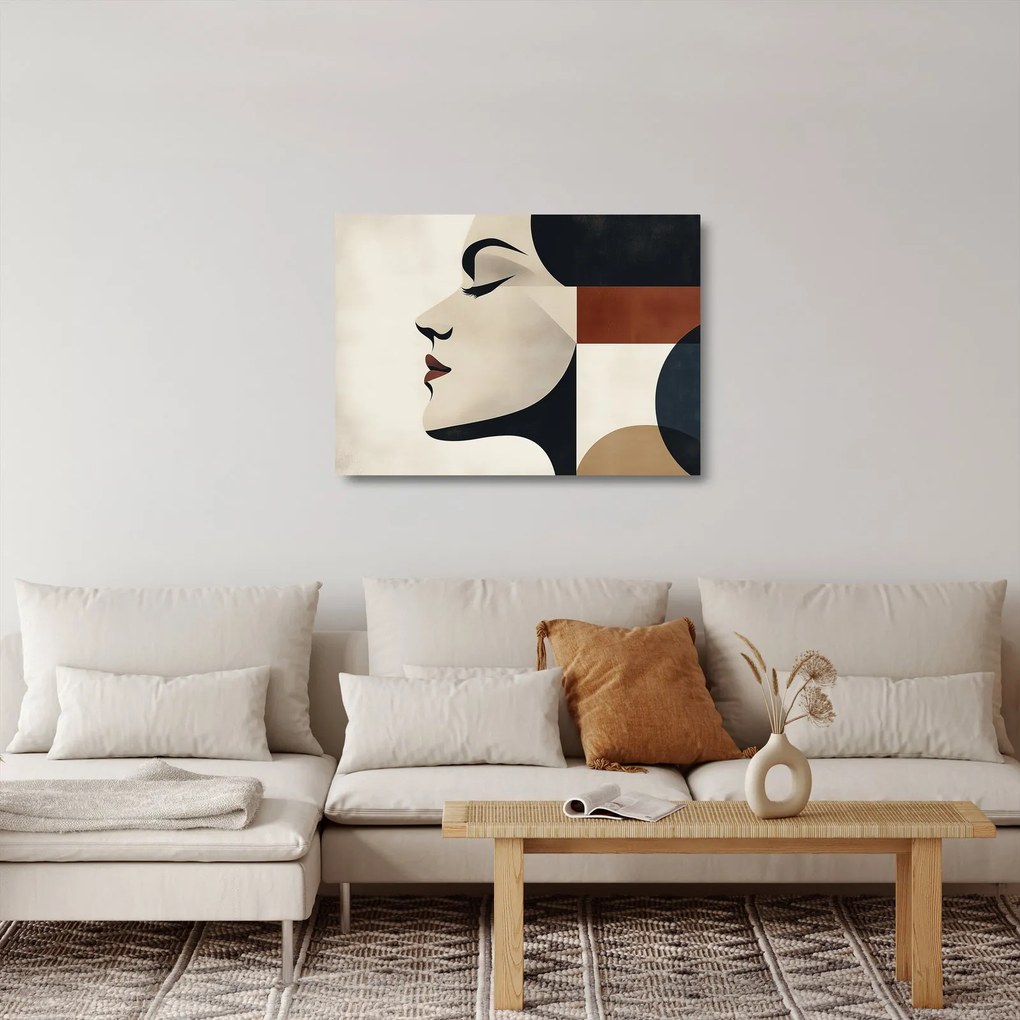 Üveg kép - Nő profilból (70x50 cm)
