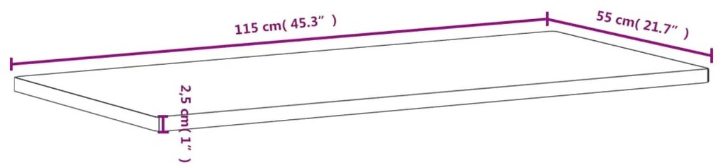 tömör bükkfa íróasztallap 115 x 55 x 2,5 cm