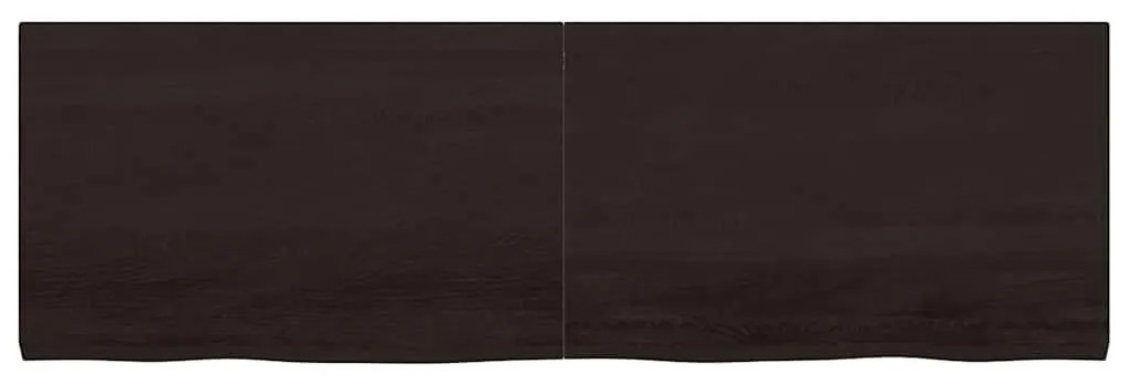 sötétbarna kezelt tömör fa fürdőszobai pult 160x50x(2-4) cm