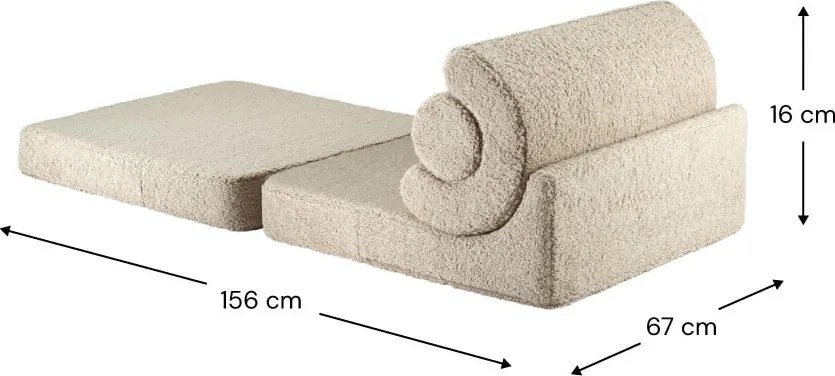 Világosbarna buklé gyerek fotel Flipster – Wigiwama