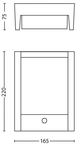 Philips 16461/93/P3 - LED Kültéri lámpa érzékelővel ARBOUR LED/6W IP44